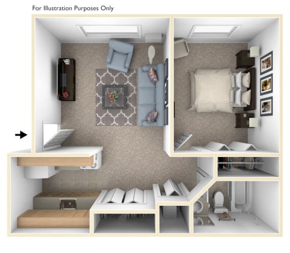 Studio, 1 & 2 Bedroom Apartments in Michigan City Normandy Village